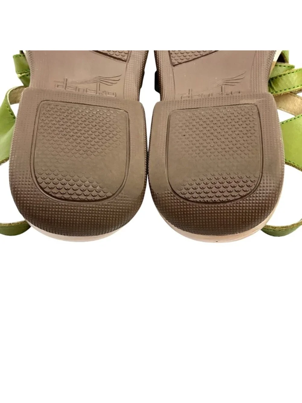 Dansko Lolita Strappy Leather Slingback Platform Sandals Women 7.5-8 Olive Green